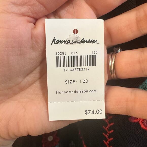 NWT $74 Hanna Andersson Tulle Flower Embroidered Skirt. Sz 120cm (6-7Y)(6C) - Picture 6 of 7